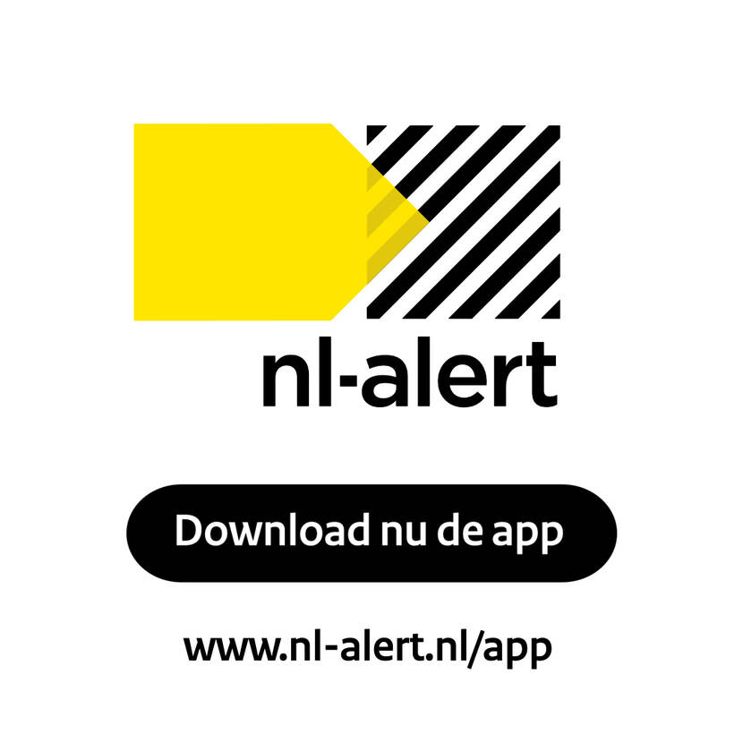 NL-Alert App, download de app. Kijk op www.nl-alert.nl/app