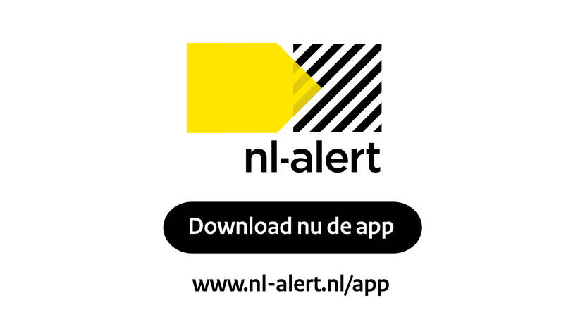 NL-Alert App, download de app. Kijk op www.nl-alert.nl/app